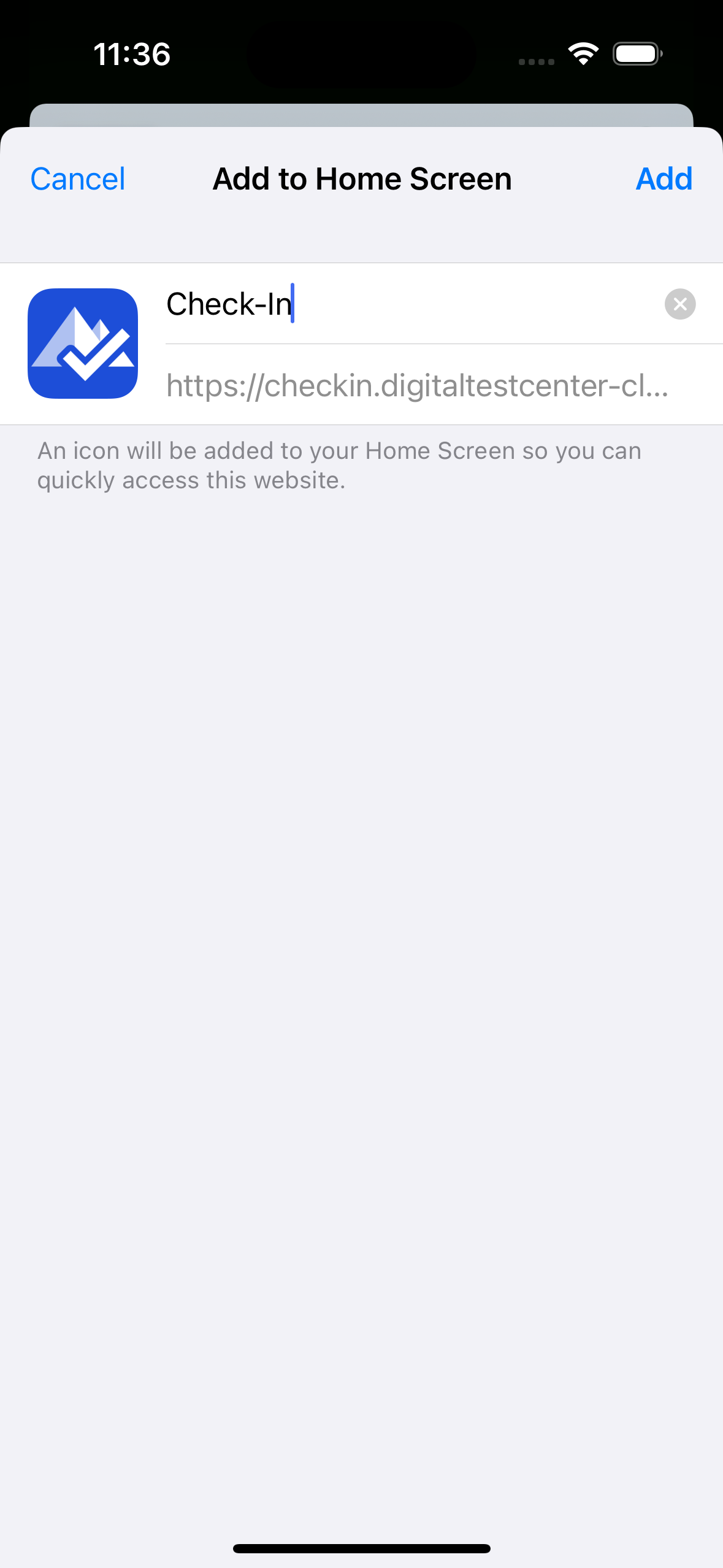 Add home screen