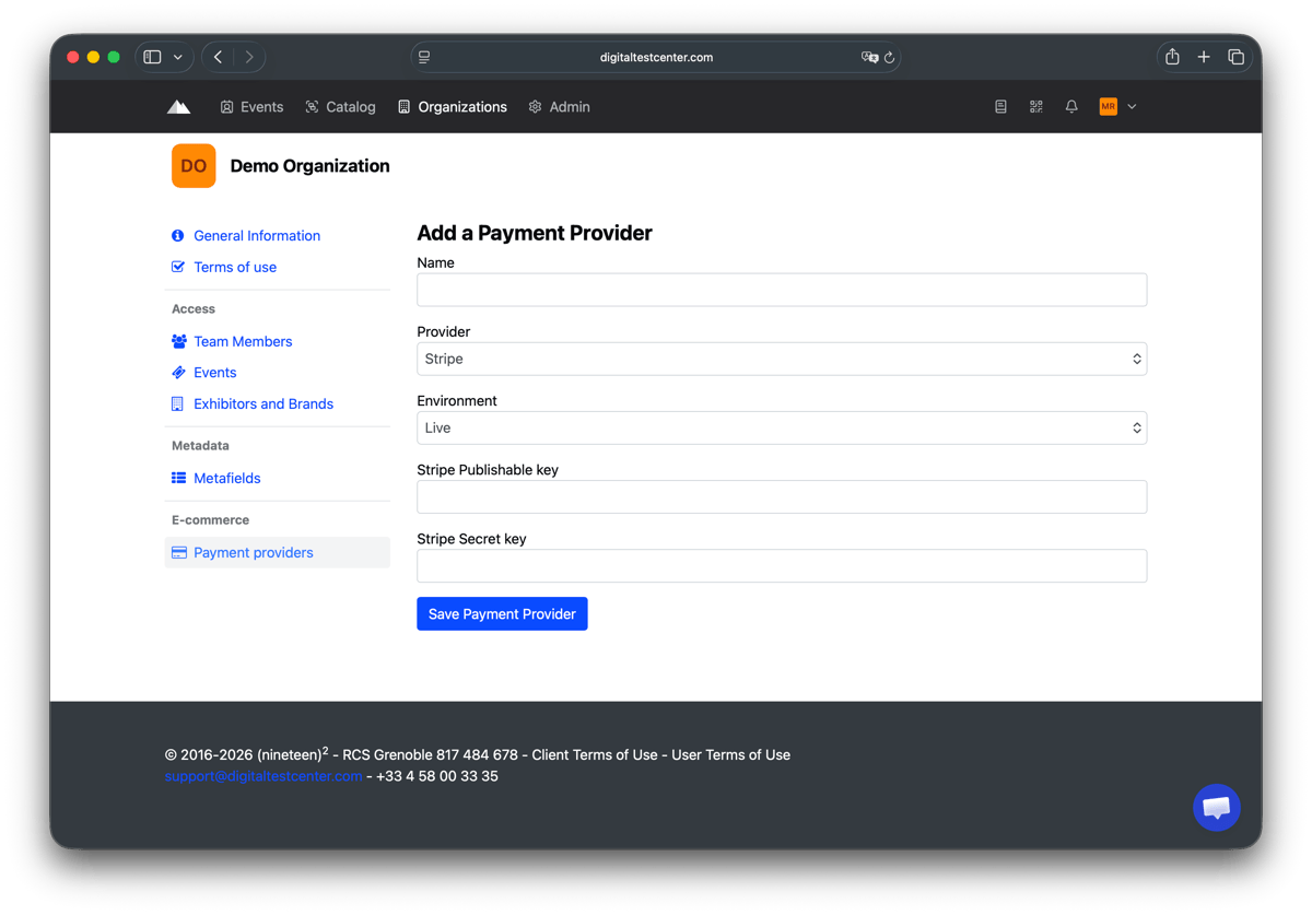 Create Payment Provider